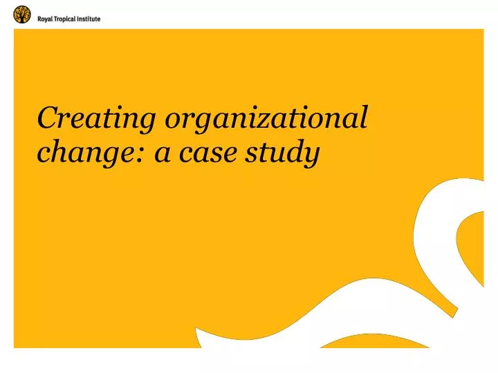 creating organizational change a case study