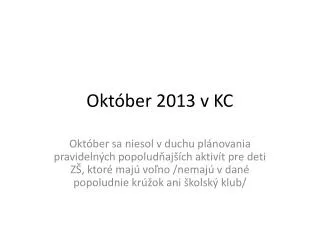 okt ber 2013 v kc