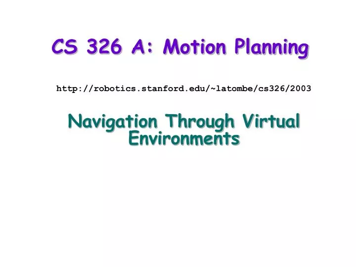 cs 326 a motion planning