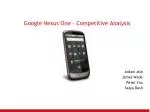 Google Nexus One – Competitive Analysis