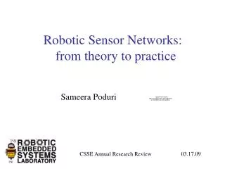 Robotic Sensor Networks: from theory to practice