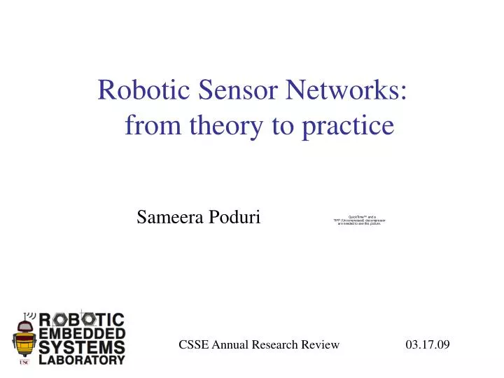 robotic sensor networks from theory to practice