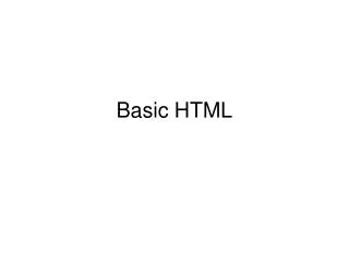 Basic HTML