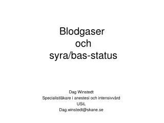 blodgaser och syra bas status