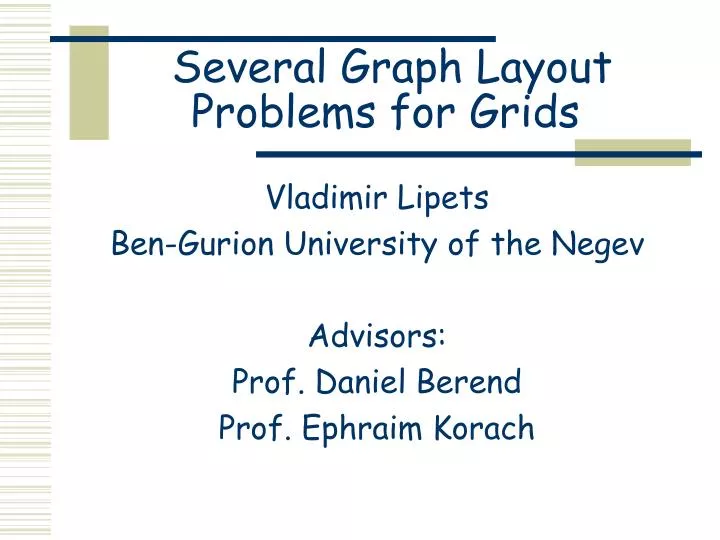 several graph layout problems for grids
