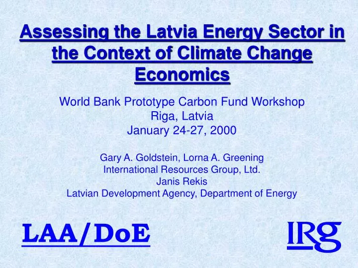 assessing the latvia energy sector in the context of climate change economics