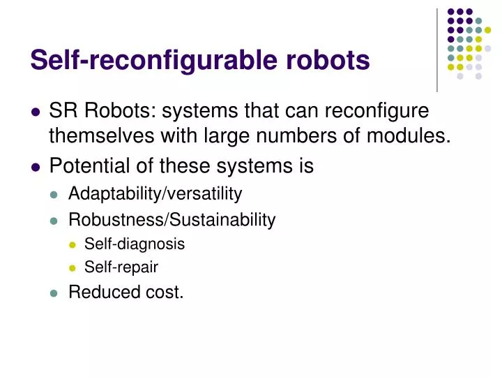 self reconfigurable robots