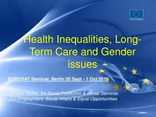 EUROSAT Seminar, Berlin 30 Sept - 1 Oct 2010