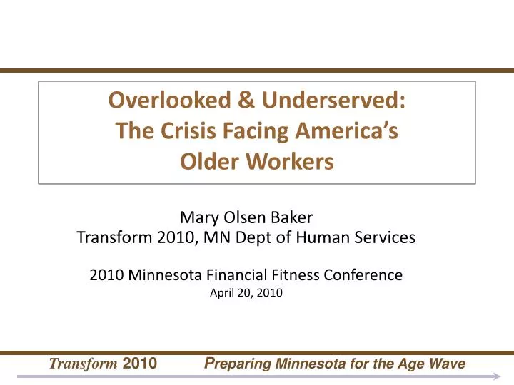 overlooked underserved the crisis facing america s older workers