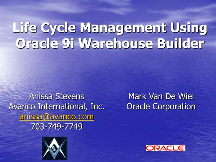 life cycle management using oracle 9i warehouse builder