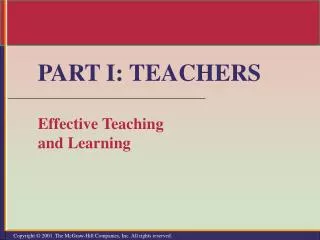 PART I: TEACHERS