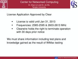Center for Networked Computing