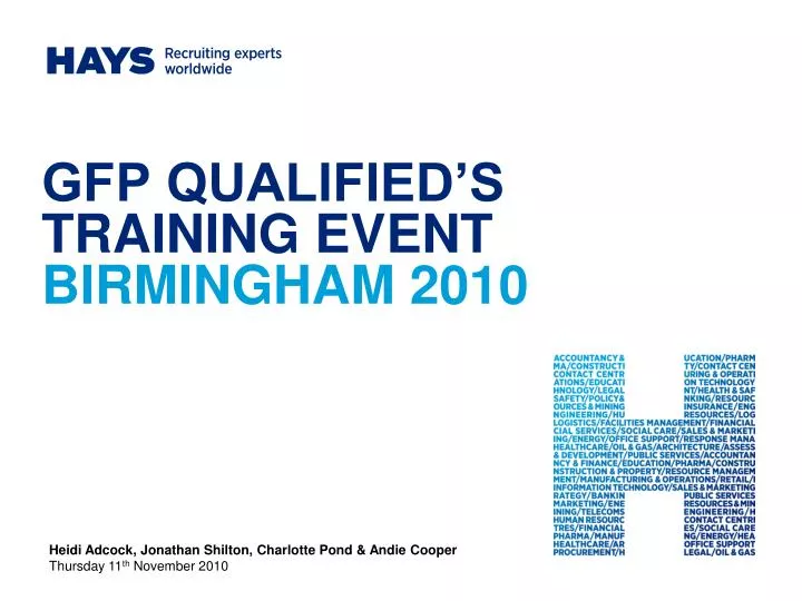gfp qualified s training event birmingham 2010