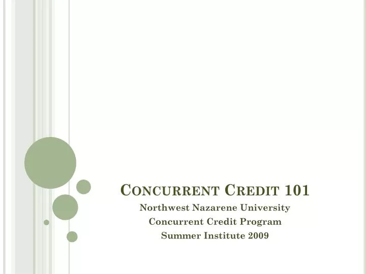 concurrent credit 101