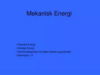 mekanisk energi