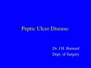 Peptic Ulcer Disease: