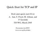 Quick-Start for TCP and IP - slide 1