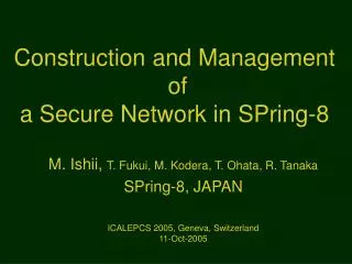 Construction and Management of a Secure Network in SPring-8