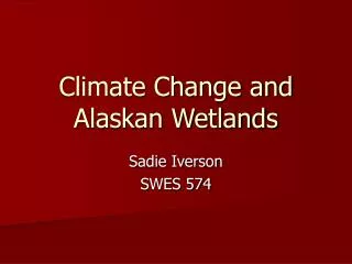 Climate Change and Alaskan Wetlands