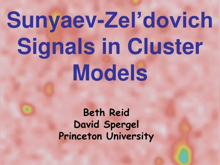 sunyaev zel dovich signals in cluster models