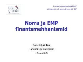 norra ja emp finantsmehhanismid