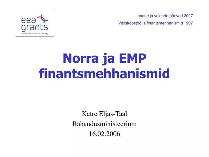 norra ja emp finantsmehhanismid