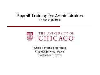 Payroll Training for Administrators F1 and J1 students