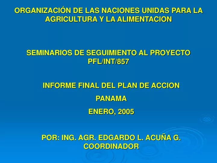 organizaci n de las naciones unidas para la agricultura y la alimentacion