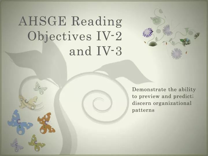 ahsge reading objectives iv 2 and iv 3