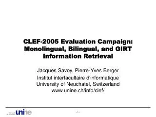 CLEF-2005 Evaluation Campaign : Monolingual, Bilingual, and GIRT Information Retrieval