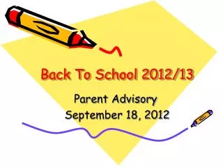 Back To School 2012/13