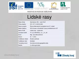 lidsk rasy