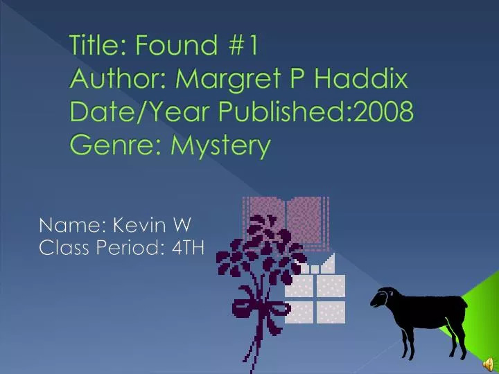 title found 1 author margret p haddix date year published 2008 genre mystery