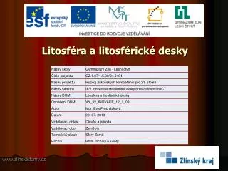 litosf ra a litosf rick desky