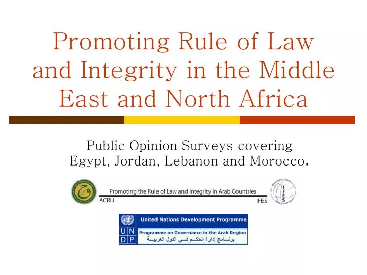 promoting rule of law and integrity in the middle east and north africa
