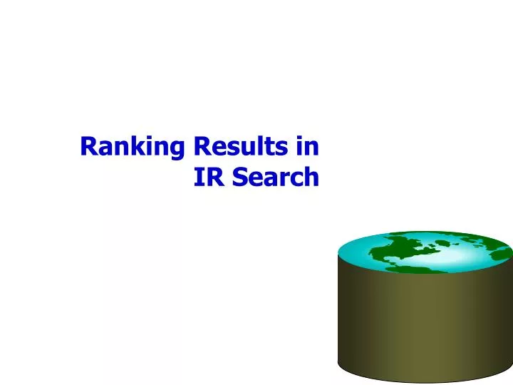 ranking results in ir search