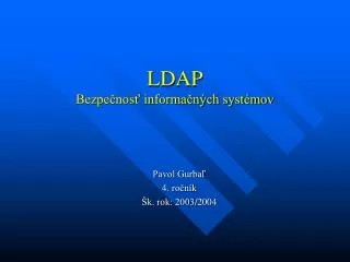 ldap bezpe nos informa n ch syst mov