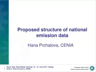 Proposed structure of national emission data