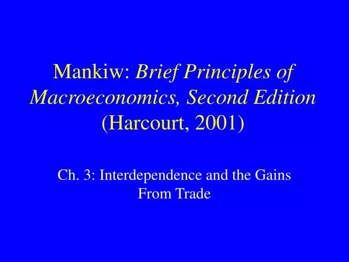 mankiw brief principles of macroeconomics second edition harcourt 2001