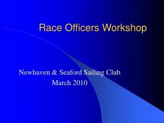 Race Officers Workshop