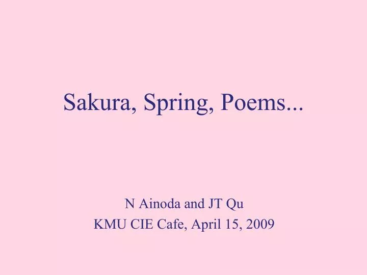 sakura spring poems