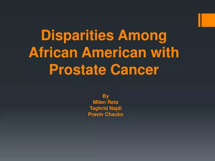 disparities among african american with prostate cancer