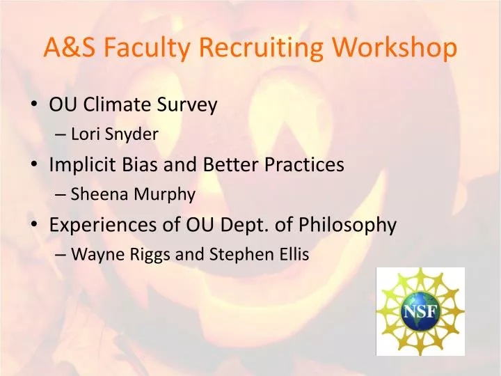 a s faculty recruiting workshop