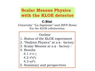 Scalar Mesons Physics with the KLOE detector