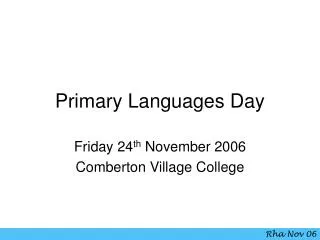 Primary Languages Day