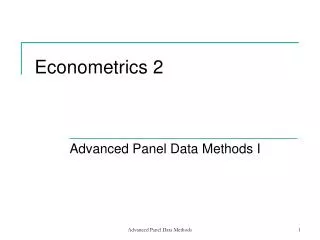 Econometrics 2