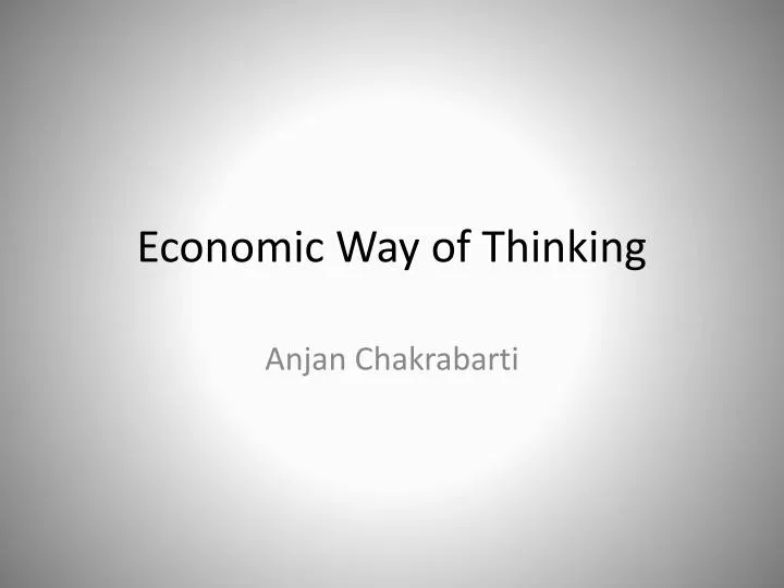 economic way of thinking
