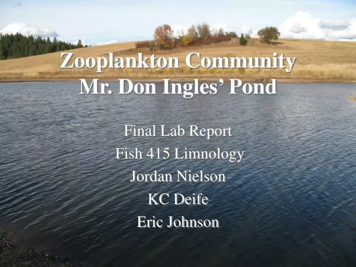 zooplankton community mr don ingles pond