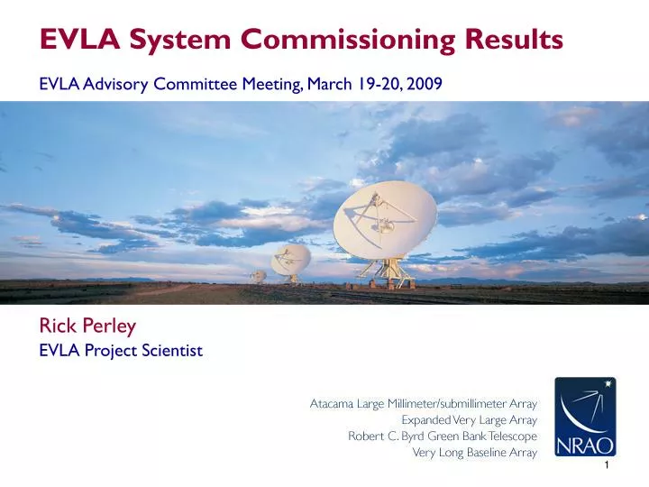 evla system commissioning results