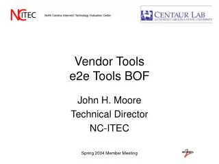 Vendor Tools e2e Tools BOF